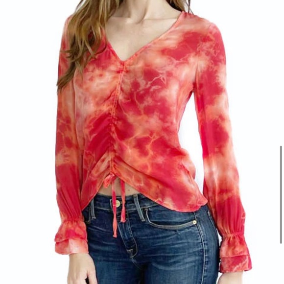 Silk Drawstring Blouse - Picture 3 of 3